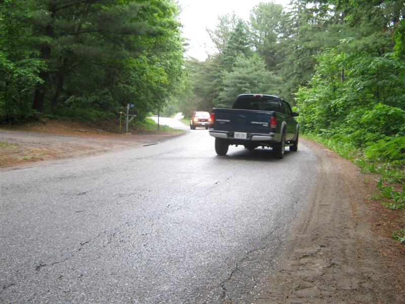 Regular size vehicles passing